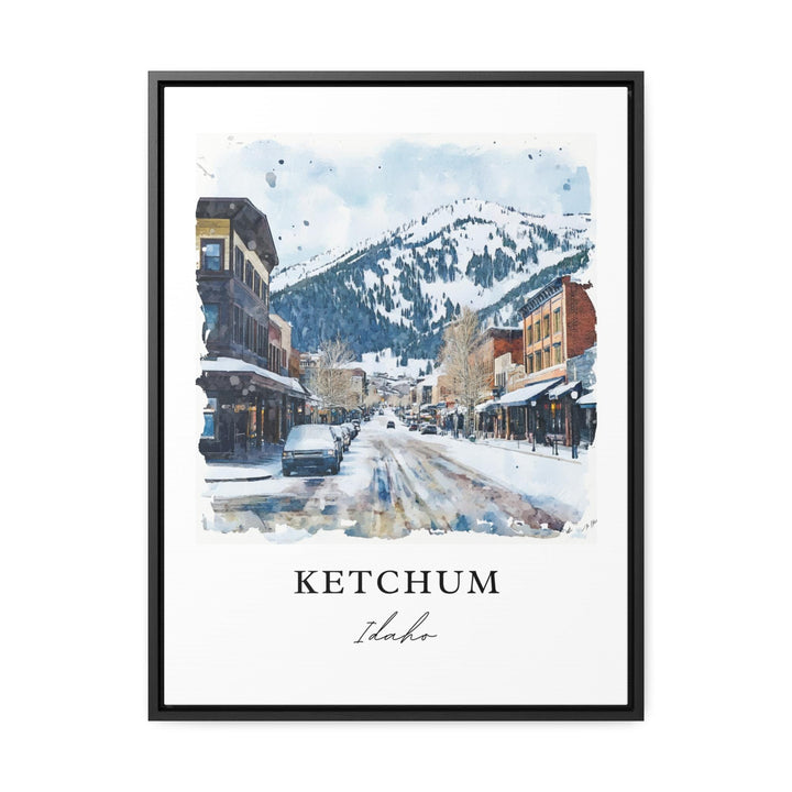 Ketchum ID Wall Art, Ketchum Print, Ketchum Watercolor Art, Blaine County Idaho Gift, Ketchum