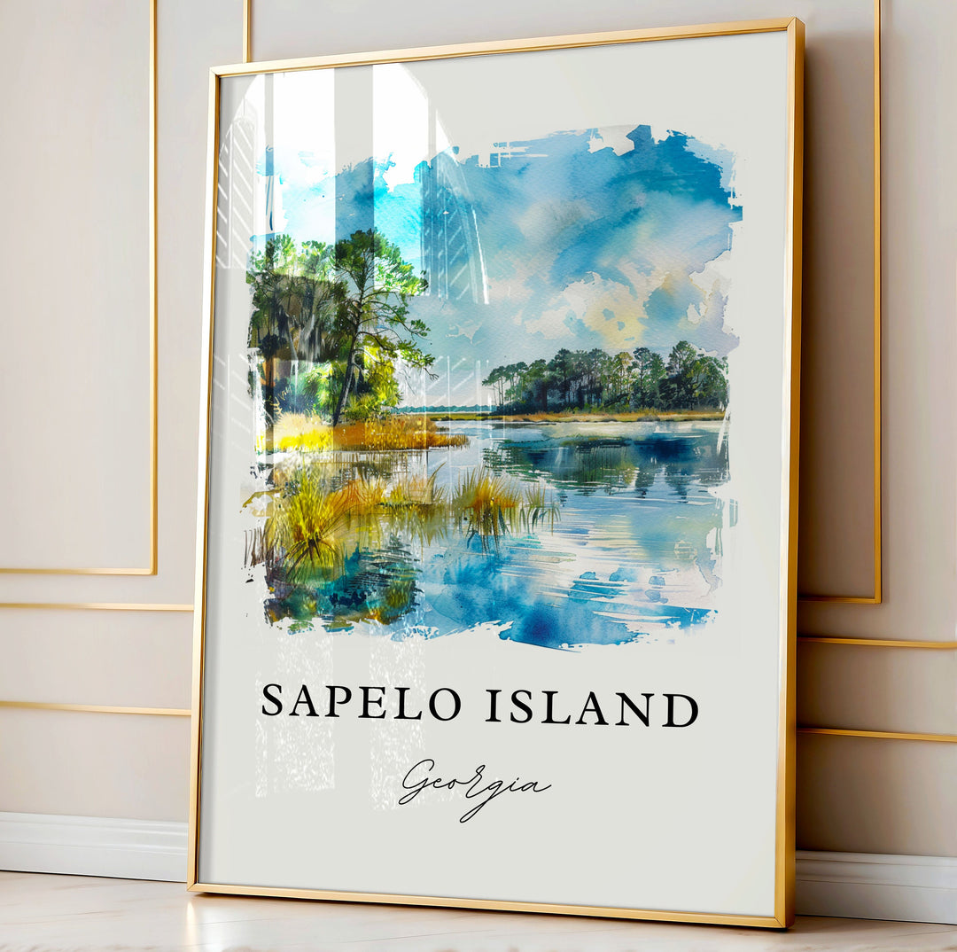 Sapelo Island Art, Sapelo Island Georgia Print, Sapelo Watercolor, McIntosh County GA Gift,