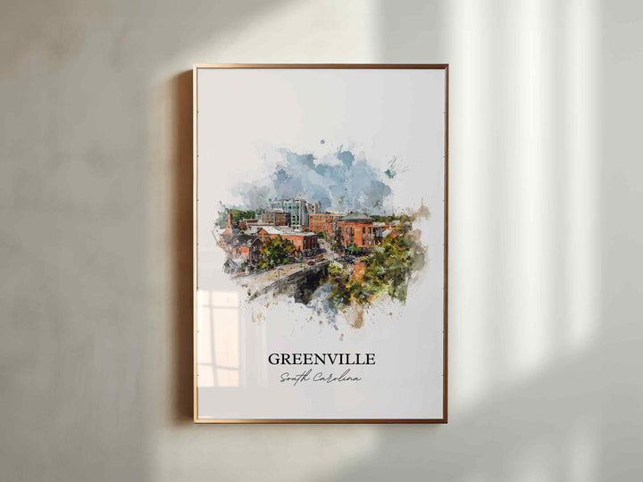 Greenville, South Carolina – Watercolor Art Print