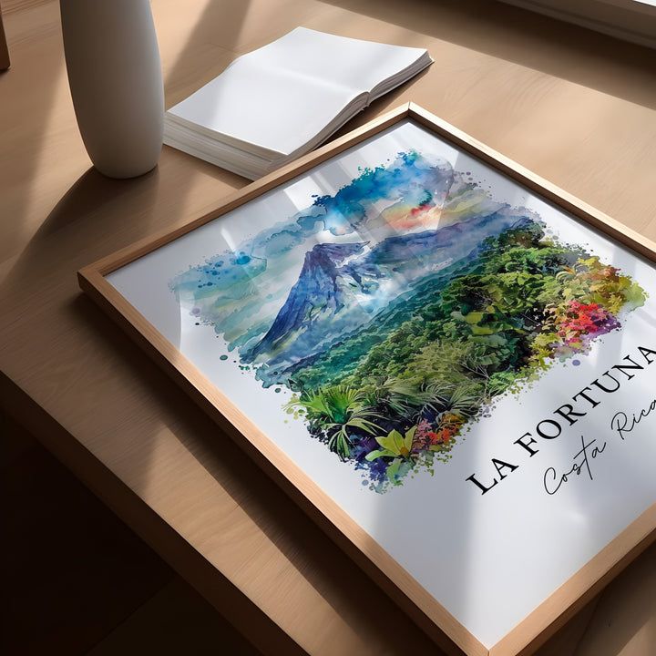 La Fortuna, Costa Rica – Watercolor Art Print