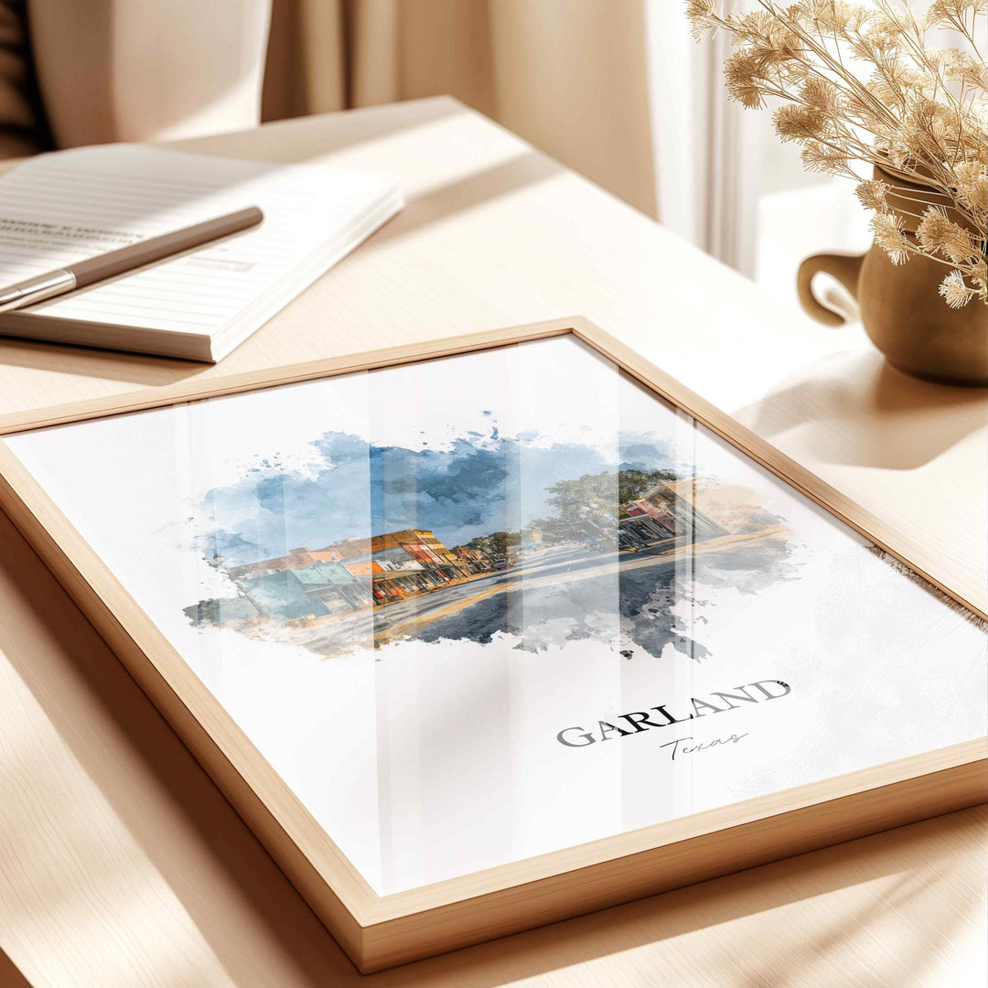 Garland, Texas – Watercolor Art Print