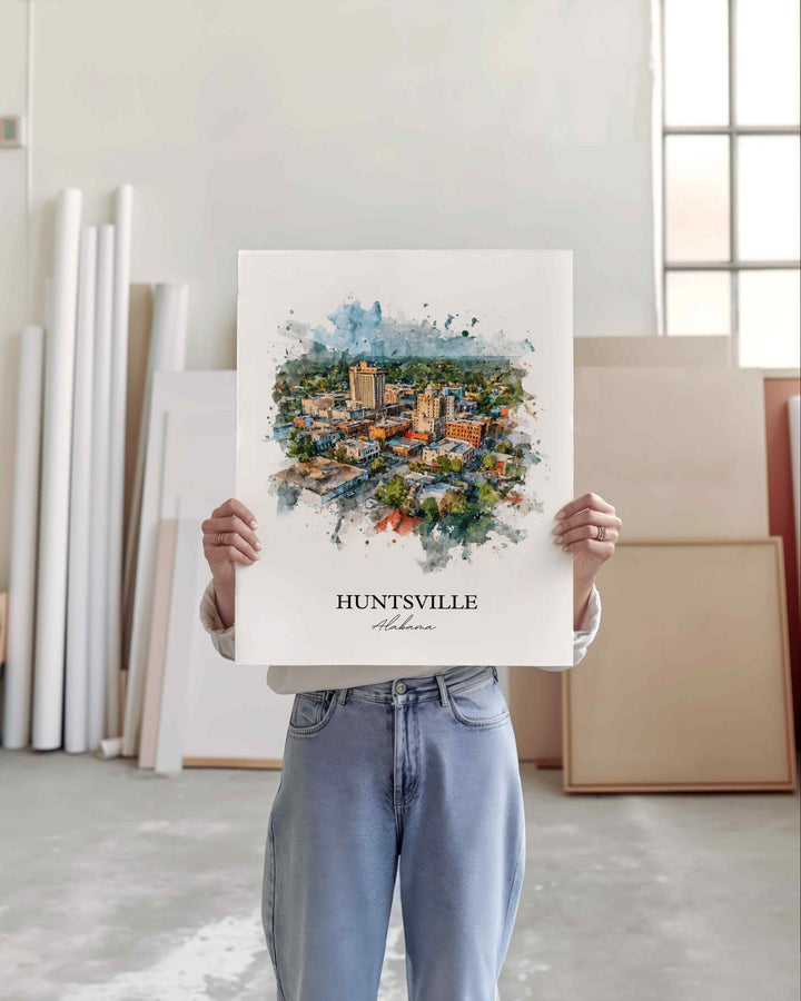 Huntsville, Alabama – Watercolor Art Print