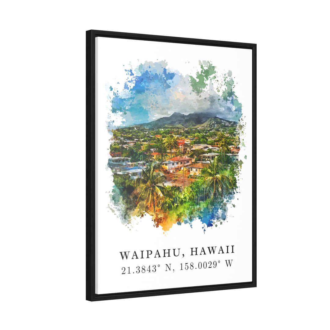 Waipahu Wall Art, Waipahu Print, Oahu Watercolor Art, Oahu Hawaii Gift, Travel Poster, Housewarming Gift