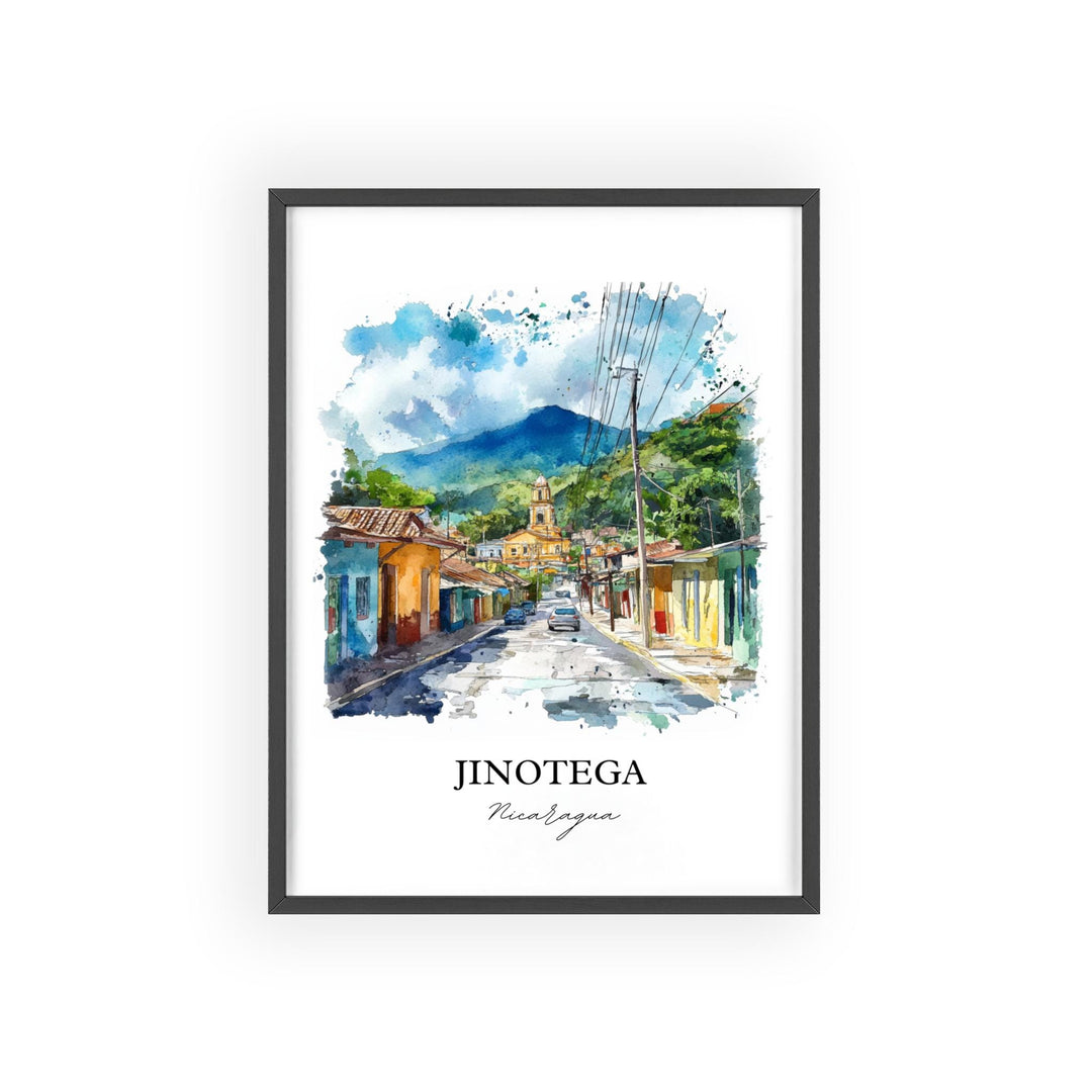 Jinotega Wall Art, Jinotega Print, Nicaragua Watercolor Art, Jinotega Nicaragua Gift, Travel Print, Travel Poster, Housewarming Gift