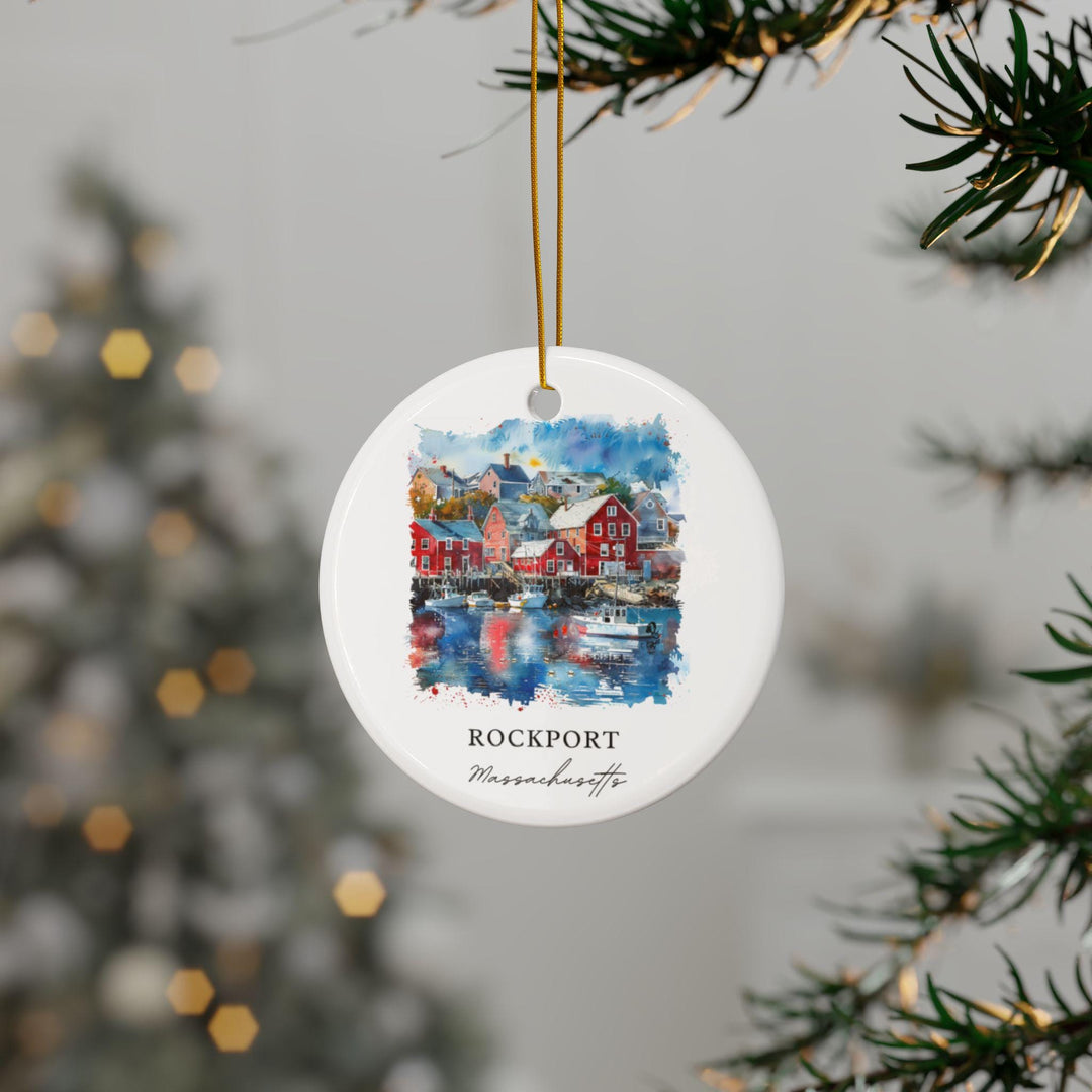 Rockport MA Ornament: Unique Rockport Souvenir, Rockport Xmas Decor, and Authentic Massachusetts Gift