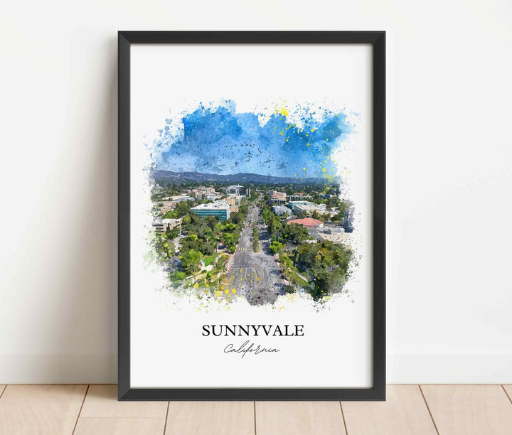 Sunnyvale, California – Watercolor Art Print