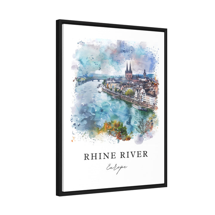 Rhine River Art, Rhine River Print, Rhine River Watercolor Art, Rhine River Europe Gift,