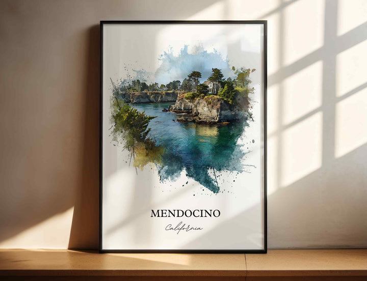 Mendocino, California – Watercolor Art Print