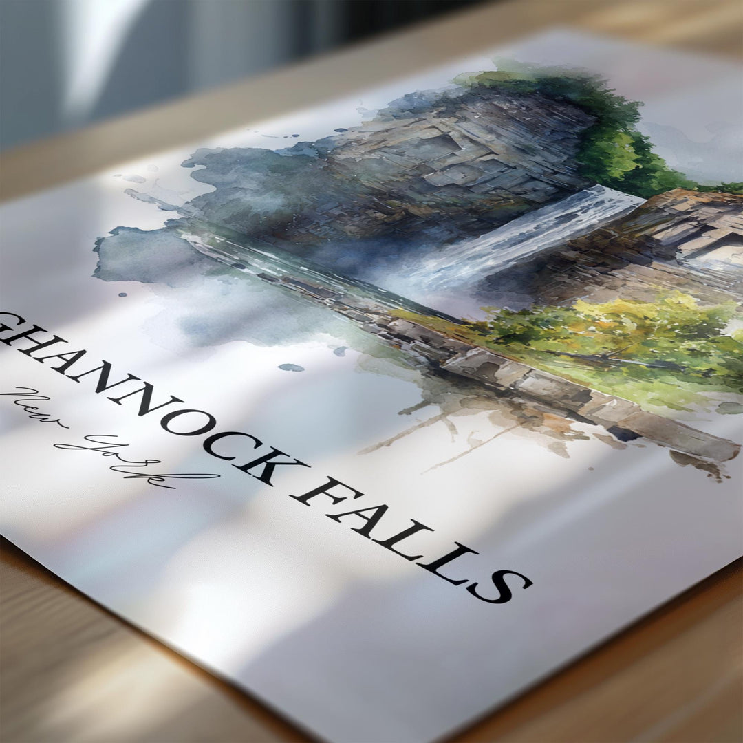 Taughannock Falls Wall Art, Ulysses NY Print, Finger Lakes Artwork, Taughannock Falls Gift, Travel Print, Travel Poster, Housewarming Gift