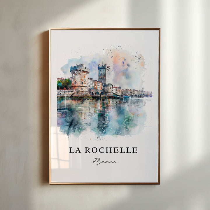 La Rochelle Wall Art, La Rochelle Print, La Rochelle France Watercolor, France Travel Gift,