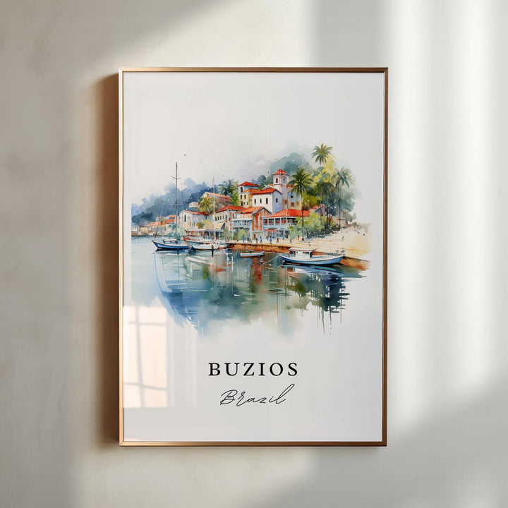Buzios Brazil wall art - Brazil, Buzios poster, Armação dos Búzios gift, Birthday present, Custom Text, Personalized Gift