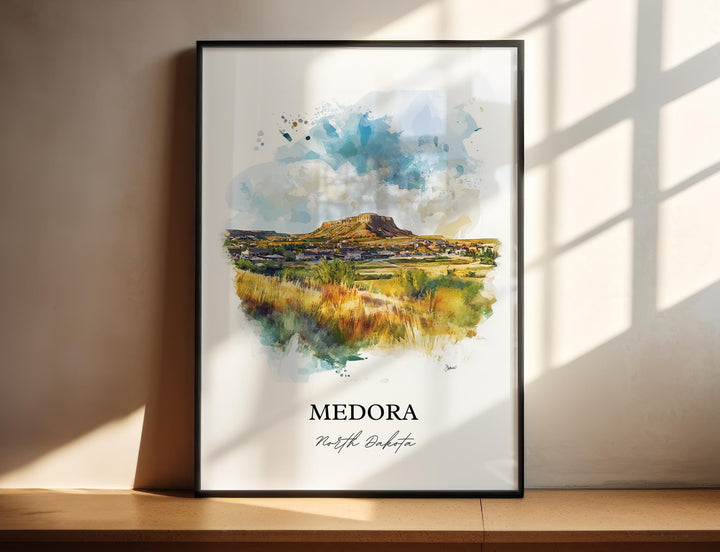 Medora, North Dakota, USA – Watercolor Art Print