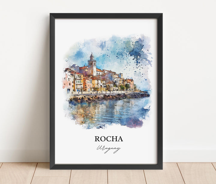 Rocha Uruguay Wall Art, Rocha Print, Uruguay Watercolor Art, Rocha Uruguay Gift, Travel Print, Travel Poster, Housewarming Gift