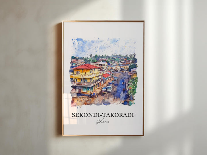 Sekondi-Takoradi, Ghana – Watercolor Art Print