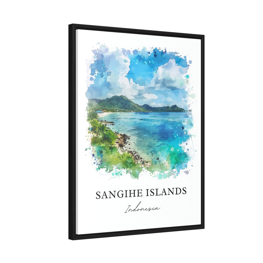 Sangihe Islands Wall Art, Ruang Volcano Print, Sangihe Indonesia Watercolor, Kepulauan Gift,