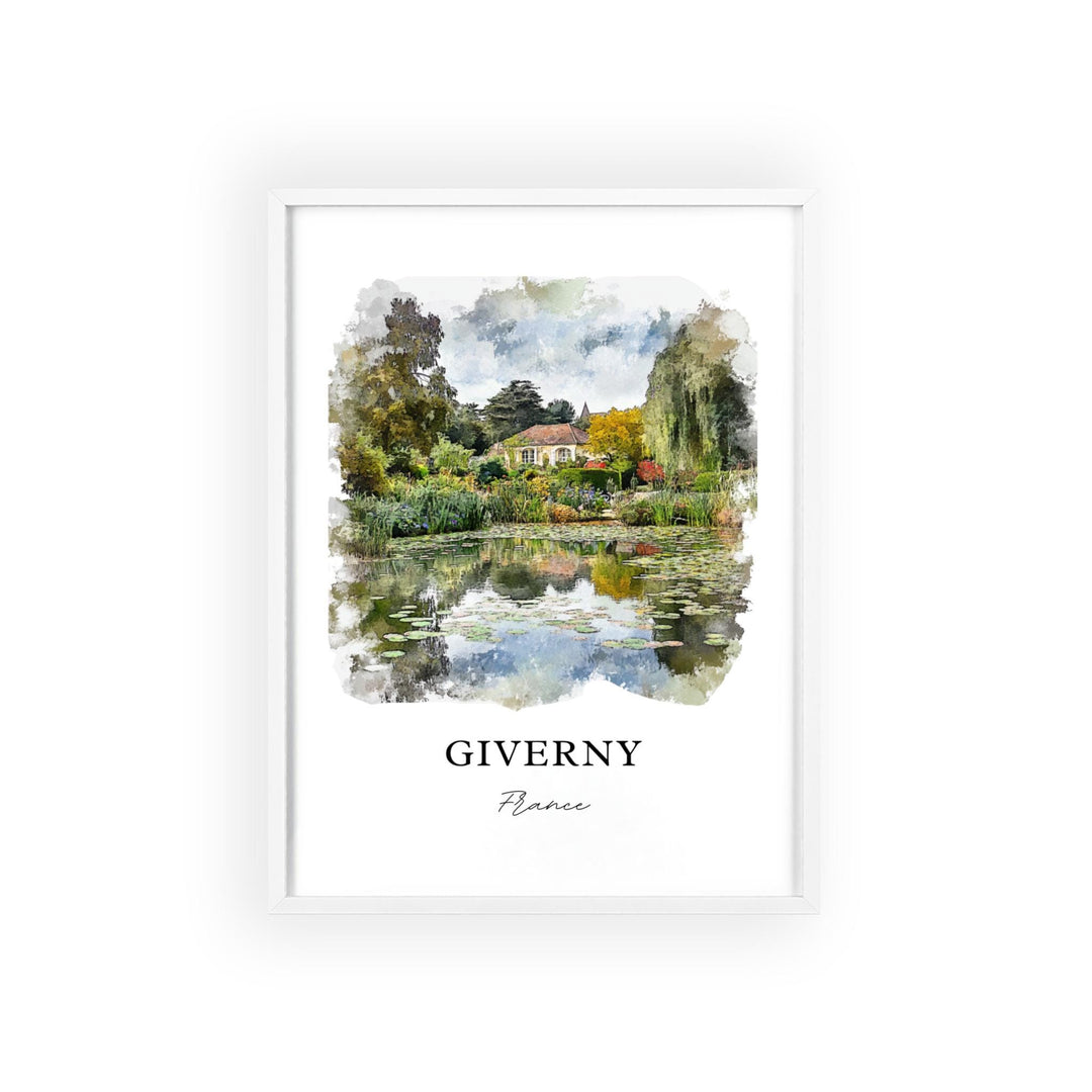 Giverny France Wall Art, Normandy Region Print, France Watercolor Art, Giverny Gift, Travel Print, Travel Poster, Housewarming Gift