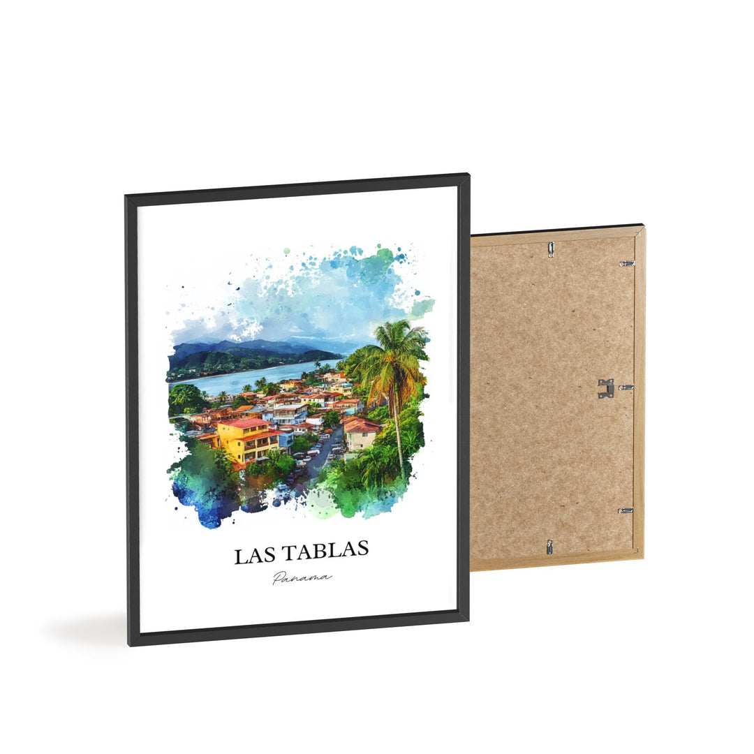 Las Tablas Wall Art, Azuero Peninsula Print, Panama Watercolor Art, Las Tablas Panama Gift, Travel Print, Travel Poster, Housewarming Gift