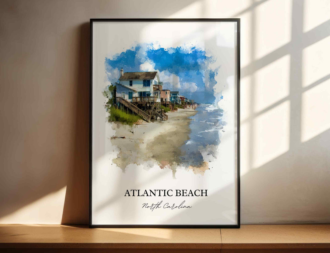 Atlantic Beach, NC – Watercolor Art Print