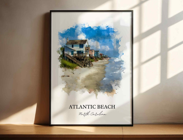 Atlantic Beach, NC – Watercolor Art Print