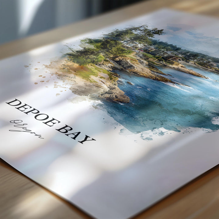Depoe Bay, Oregon – Watercolor Art Print