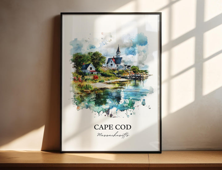 Cape Cod Wall Art, Cape Cod MA Print, Cape Cod Watercolor Art, Cape Cod Gift, Travel Print, Travel Poster, Housewarming Gift
