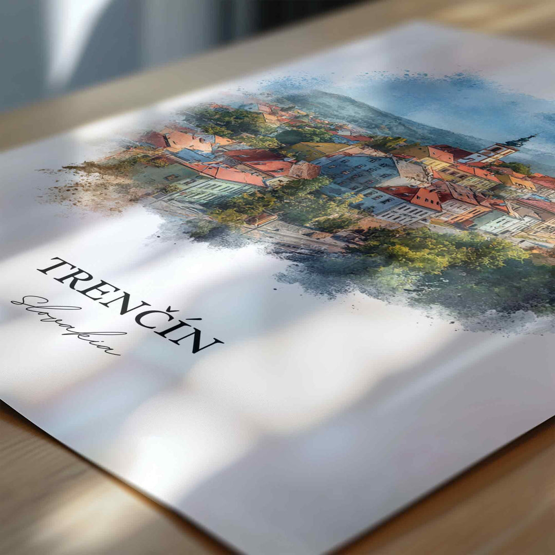 Trencin, Slovakia – Watercolor Art Print
