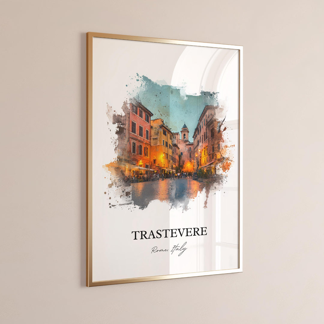 Trastevere, Italy – Watercolor Art Print