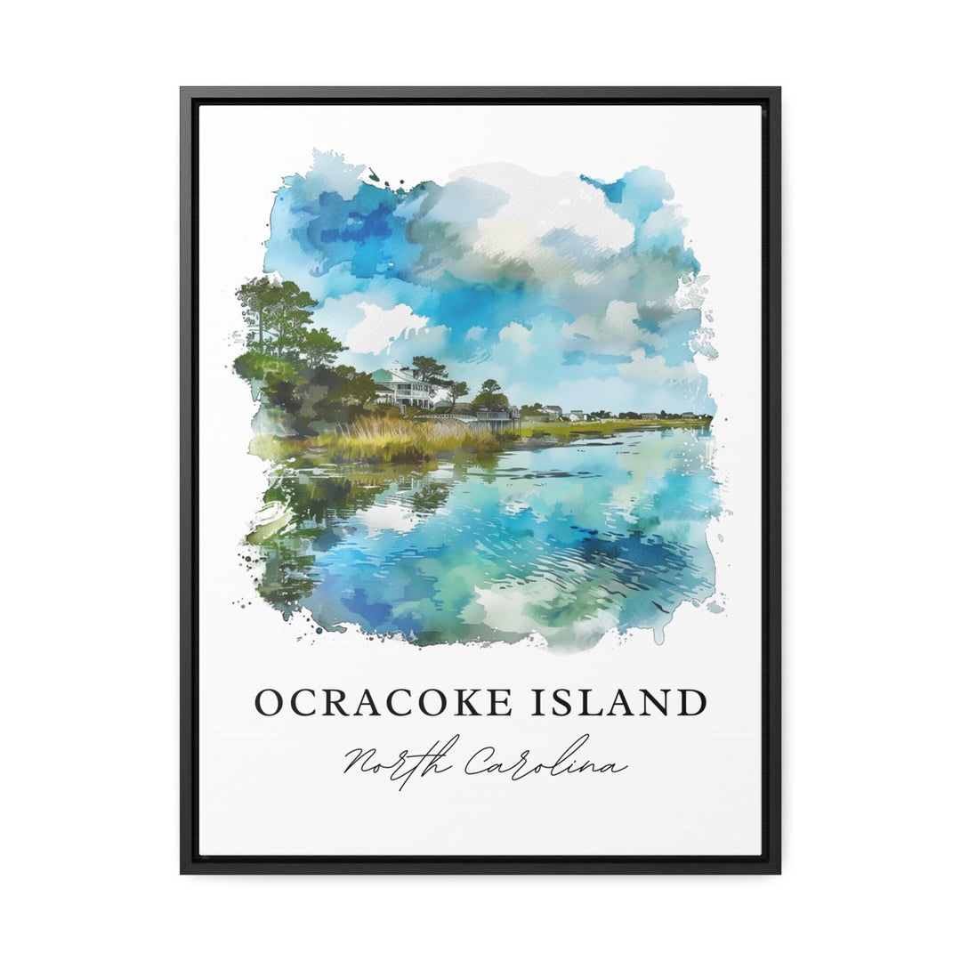 Ocracoke Island Wall Art, Ocracoke Island Print, Ocracoke Island NC Watercolor, Outer Banks NC Gift, Travel Print, Housewarming Gift