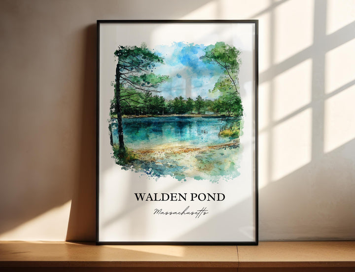 Walden Pond, Massachusetts, Massachusetts – Watercolor Art Print