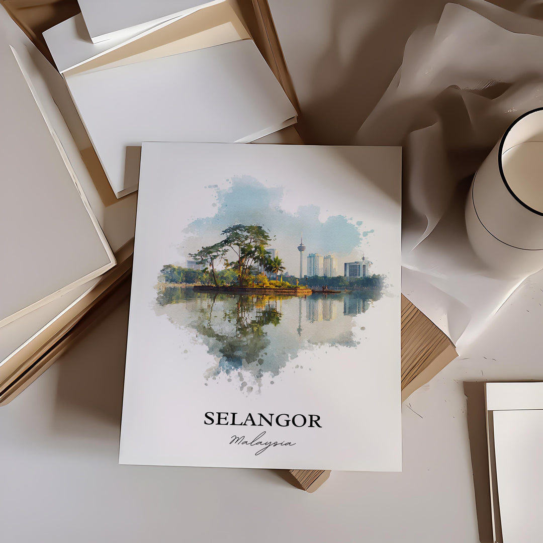 Selangor, Malaysia – Watercolor Art Print