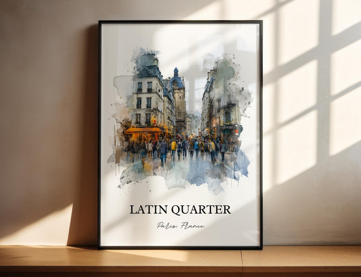 Latin Quarter, France – Watercolor Art Print
