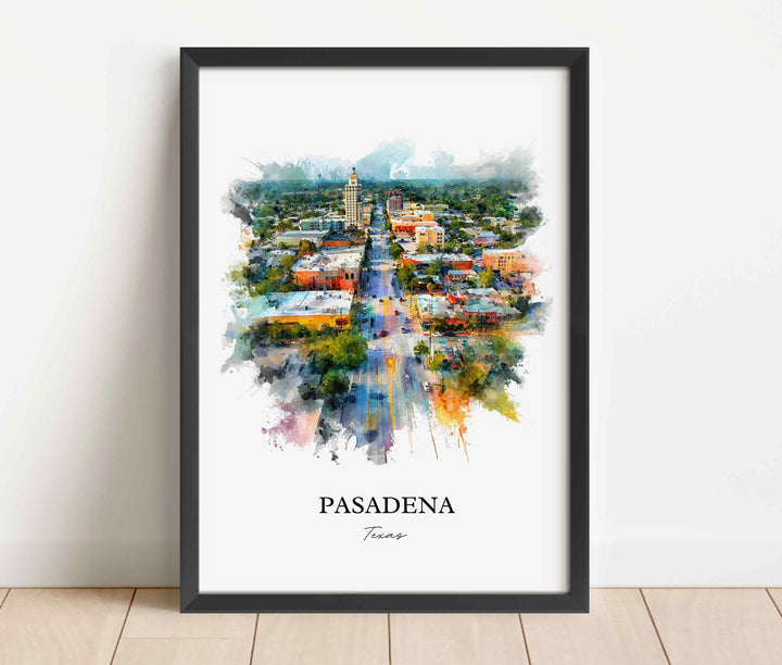 Pasadena, Texas – Watercolor Art Print