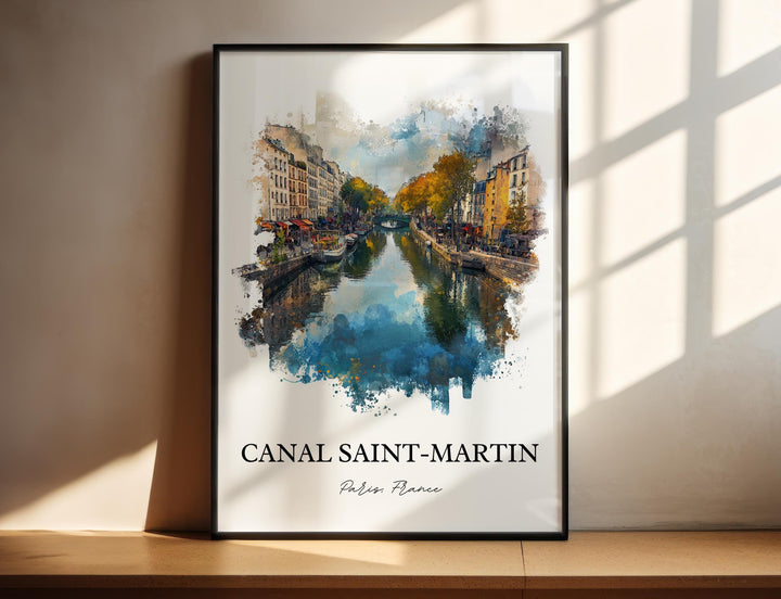 Canal Saint-Martin, France – Watercolor Art Print