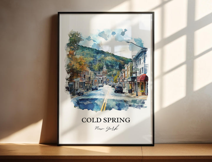 Cold Spring NY Wall Art, Putnam County Print, Upstate NY Watercolor Art, Cold Spring NY Gift, Travel Print, Travel Poster, Housewarming Gift