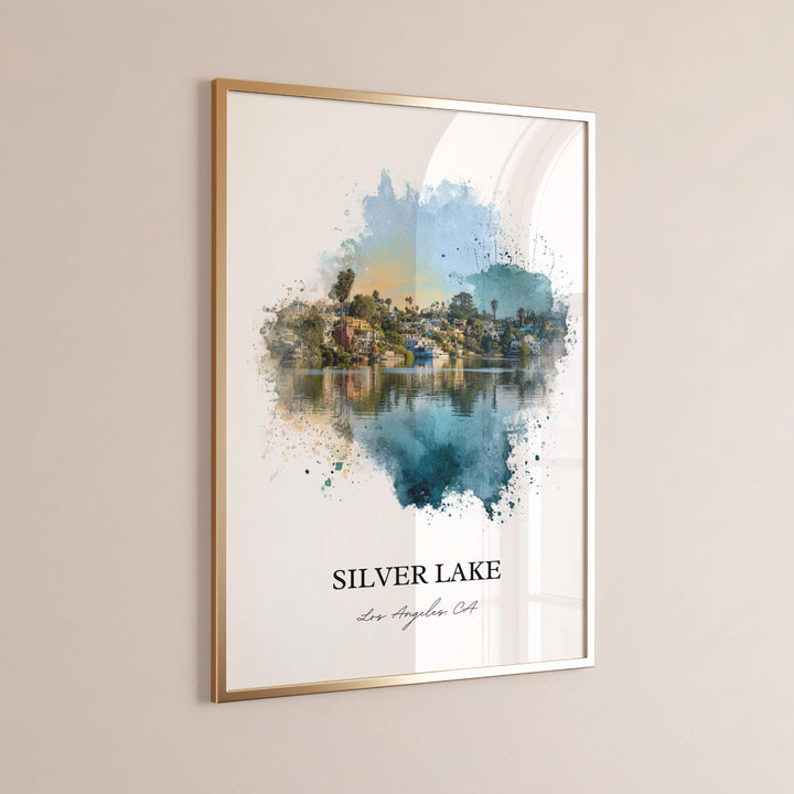 Silver Lake, California – Watercolor Art Print