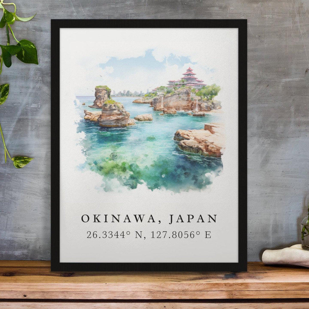 Okinawa Wall Art, Okinawa Japan Print, Okinawa Watercolor Art, Okinawa Japan Gift,