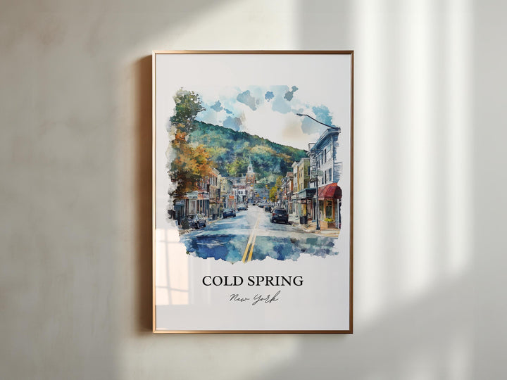 Cold Spring NY Wall Art, Putnam County Print, Upstate NY Watercolor Art, Cold Spring NY Gift, Travel Print, Travel Poster, Housewarming Gift