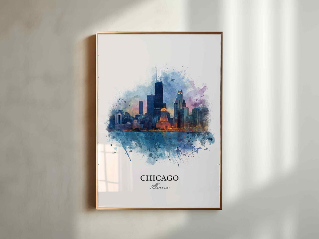 Chicago, IL – Watercolor Art Print