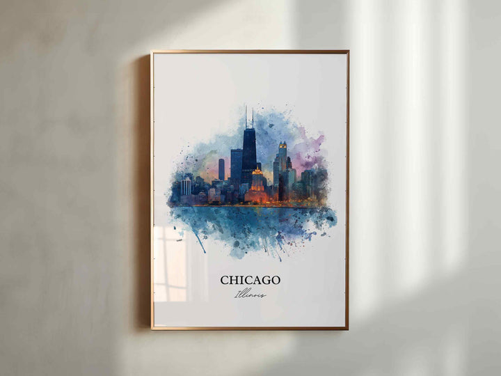 Chicago, IL – Watercolor Art Print