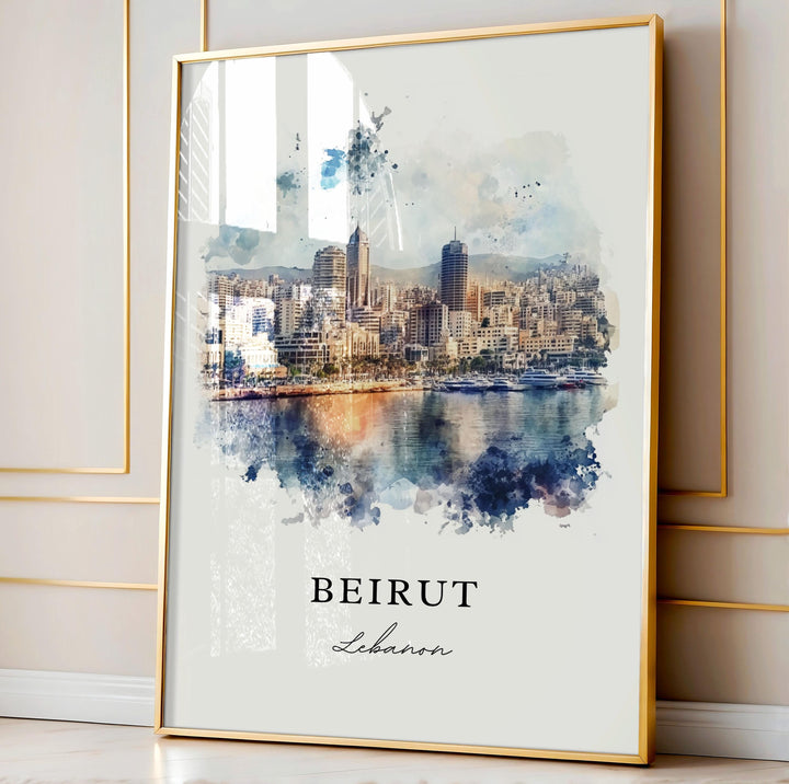 Beirut Skyline Wall Art - Lebanon Print