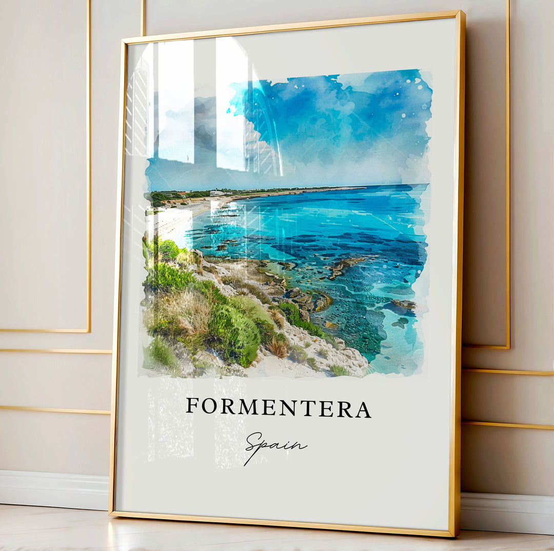Formentera, Spain – Watercolor Art Print