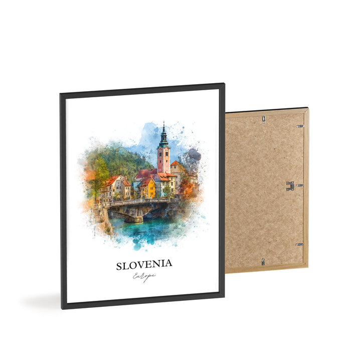 Slovenia Wall Art, Slovenia Print, Slovenia Watercolor Art, Slovenian Gift, Travel Print, Travel Poster, Housewarming Gift