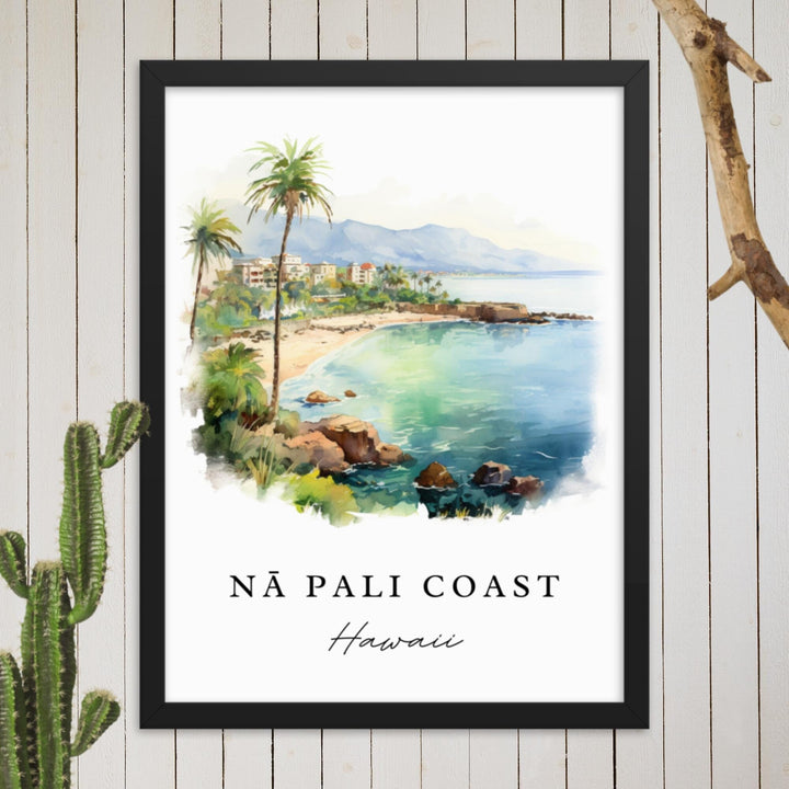 Napoli Hawaii wall art - Hawaii, Na Pali poster, Napoli Wedding gift, Napoli HI Birthday present, Custom Text, Personalised Gift