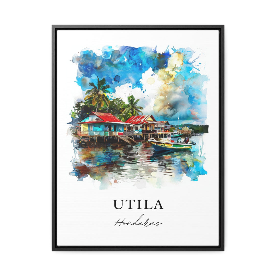 Utila Honduras Wall Art, Utila Print, Utila Watercolor, Utila Honduras Gift, Utila