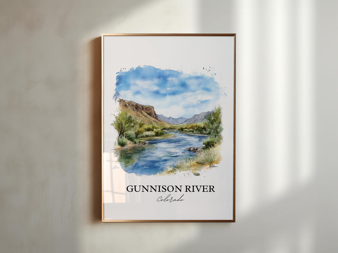Gunnison River Wall Art, Gunnison Print, Colorado Watercolor Art, Gunnison River Gift, Travel Print, Travel Poster, Housewarming Gift