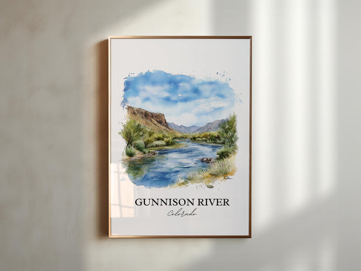 Gunnison River Wall Art, Gunnison Print, Colorado Watercolor Art, Gunnison River Gift, Travel Print, Travel Poster, Housewarming Gift