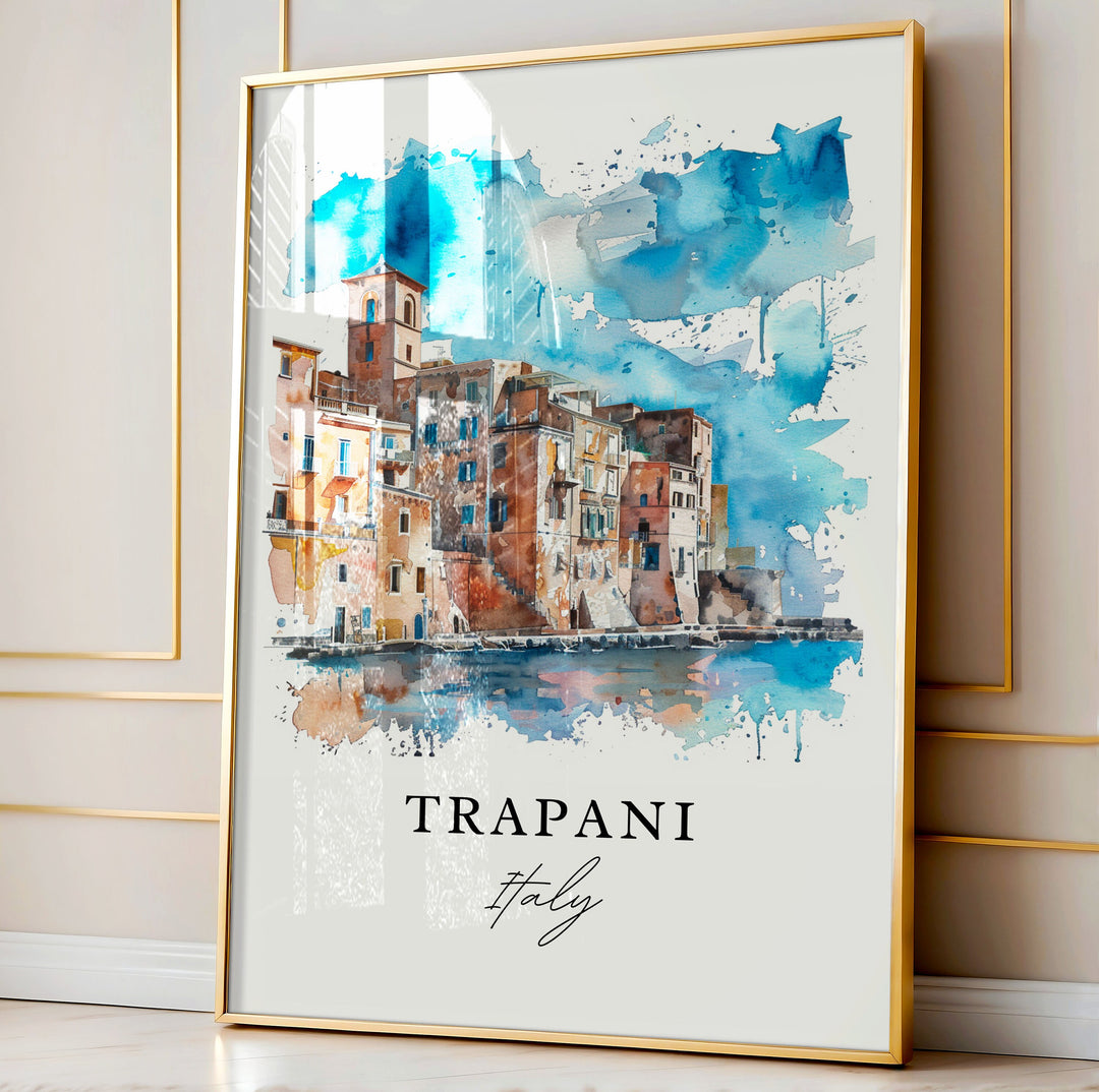 Trapani Italy Art, Trapani Print, Italy Wall Art, Trapani Italy Gift, Trapani Travel Print, Travel Poster, Travel Gift, Housewarming Gift