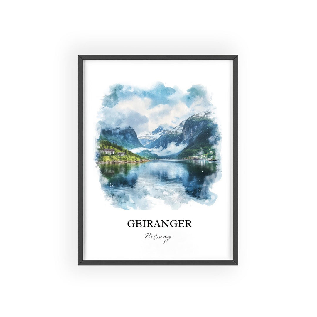 Geiranger, Norway – Watercolor Art Print