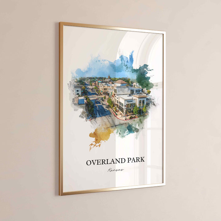 Overland Park, Kansas Wall Art, Kansas Print, Overland Park Watercolor Art, Johnson County Gift, Travel Print, Travel Poster, Housewarming Gift