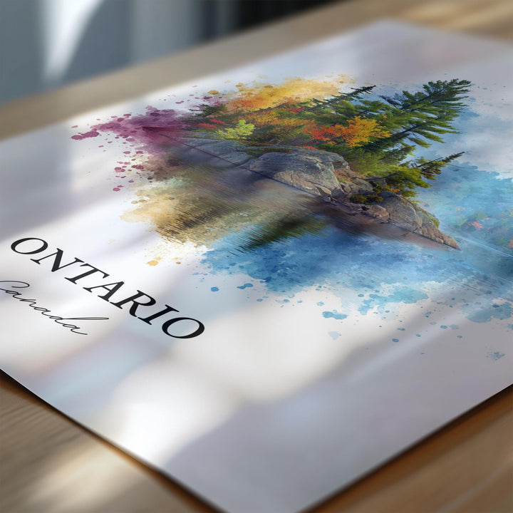 Ontario Wall Art, Ontario Print, Ontario Watercolor Art, Ontario Canada Gift, Ontario Travel Print, Travel Poster, Housewarming Gift